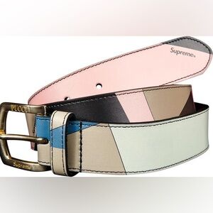 Supreme x Pucci Dusty Pink Leather Belt NWT Size S/M